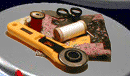 Quilt & Patchwark Galerie - drehende Quiltutensilien